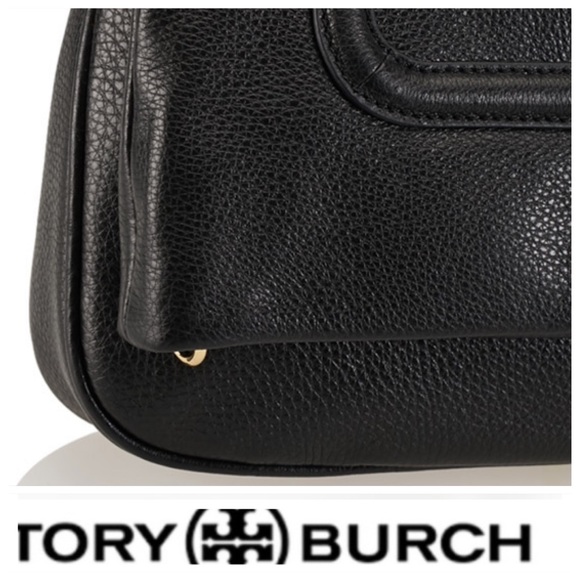 💕SALE💕Tory Burch Black Leather Amanda Fold Bag - Picture 6 of 10